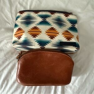 Madewell and Pendleton makeup pouches